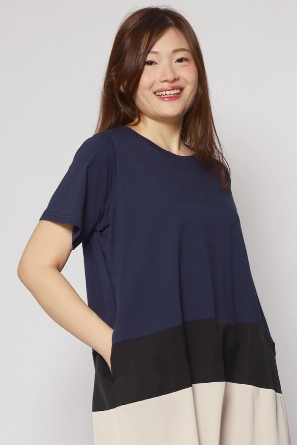 Ivon Colourblock Dress in Blue - Image 7