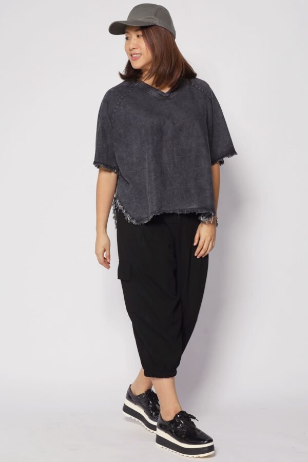 Johan Fringe Top in Black Denim - Image 5