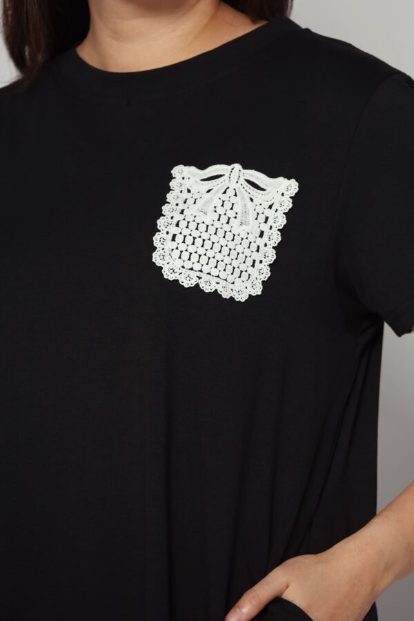 Backorders Louisa Crochet Pocket Dress in Black - Image 8