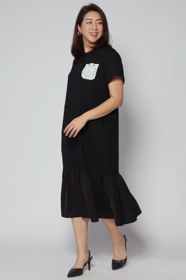 Backorders Louisa Crochet Pocket Dress in Black - Image 6