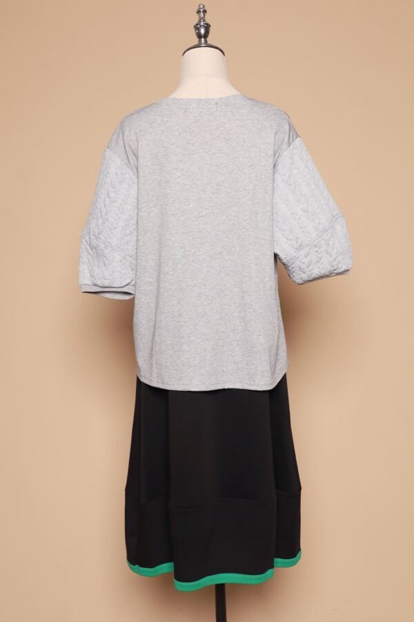PO - Yuan Embossed Sleeves Top in Grey - Image 6