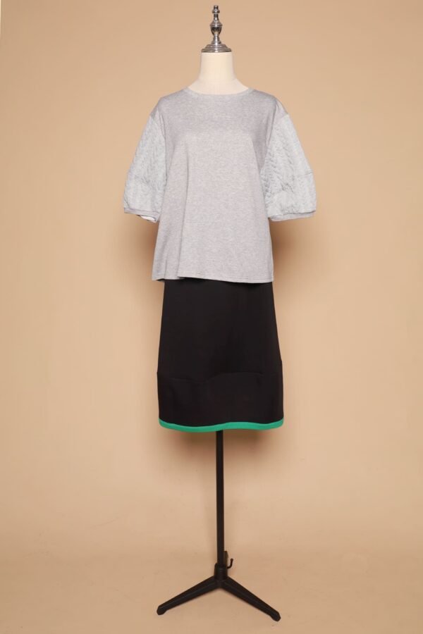 PO - Yuan Embossed Sleeves Top in Grey - Image 8