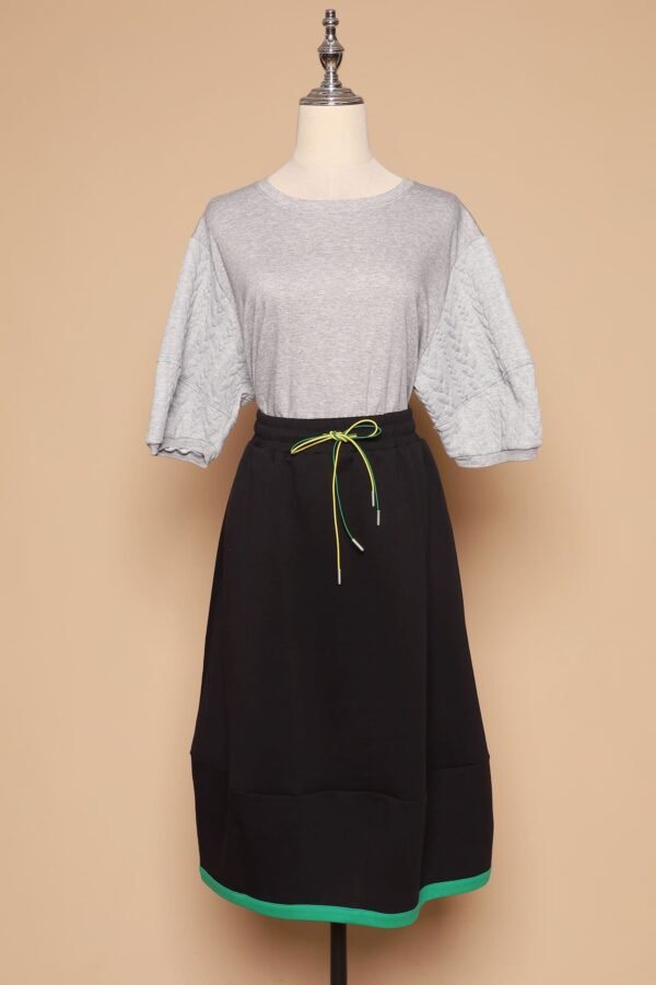 PO - Yuan Embossed Sleeves Top in Grey