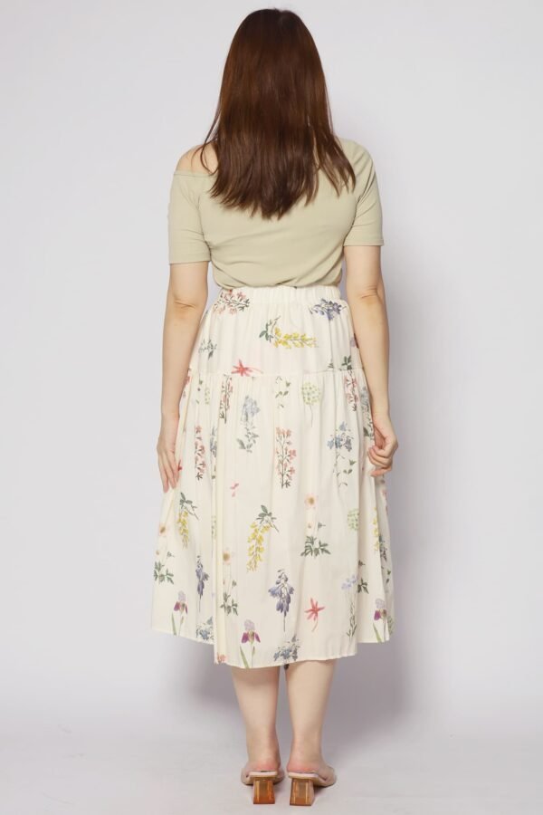 Zann Floral Skirt in Cream - Image 6
