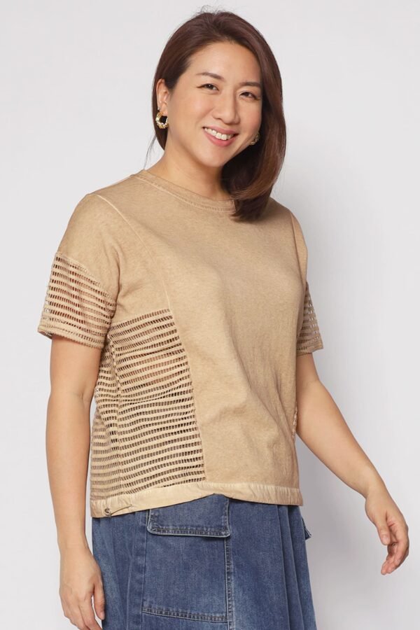 Briggs Netted Top in Brown - Image 9