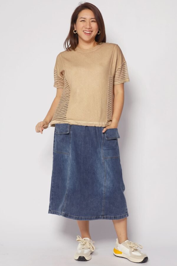Briggs Netted Top in Brown - Image 5