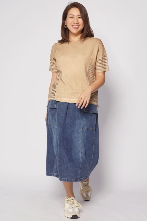 Briggs Netted Top in Brown - Image 4