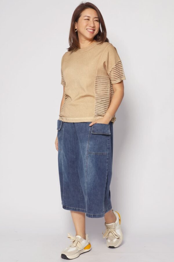 Briggs Netted Top in Brown - Image 6
