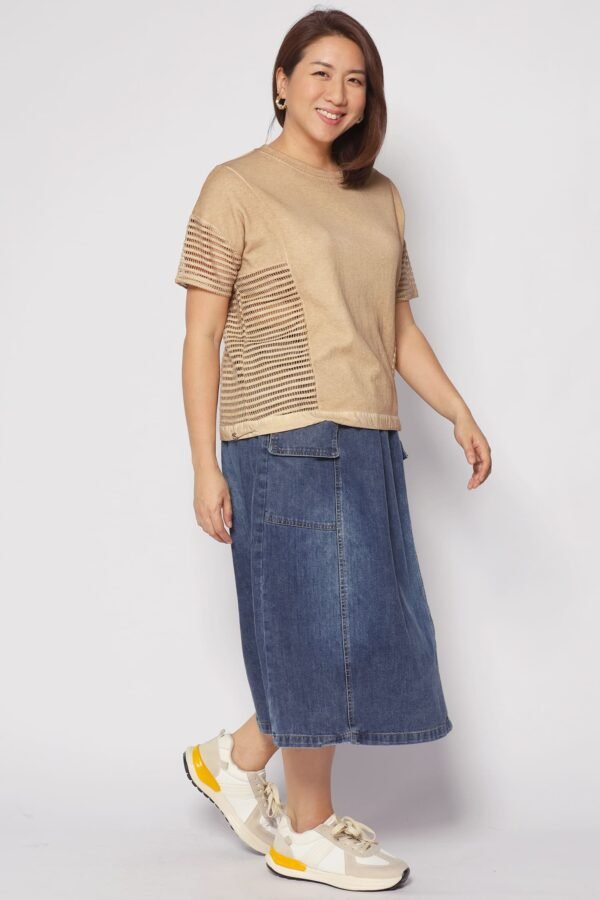 Briggs Netted Top in Brown - Image 7