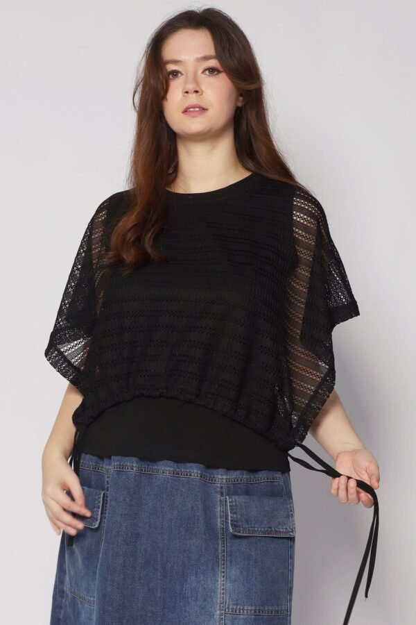 Dom Netted Top in Black - Image 3