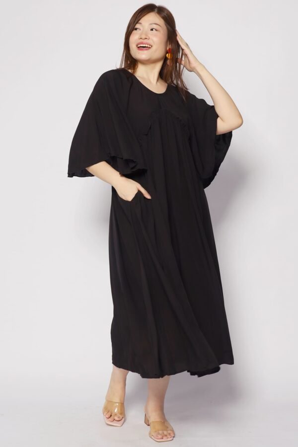 Emerson Flare Dress in Black - Image 3