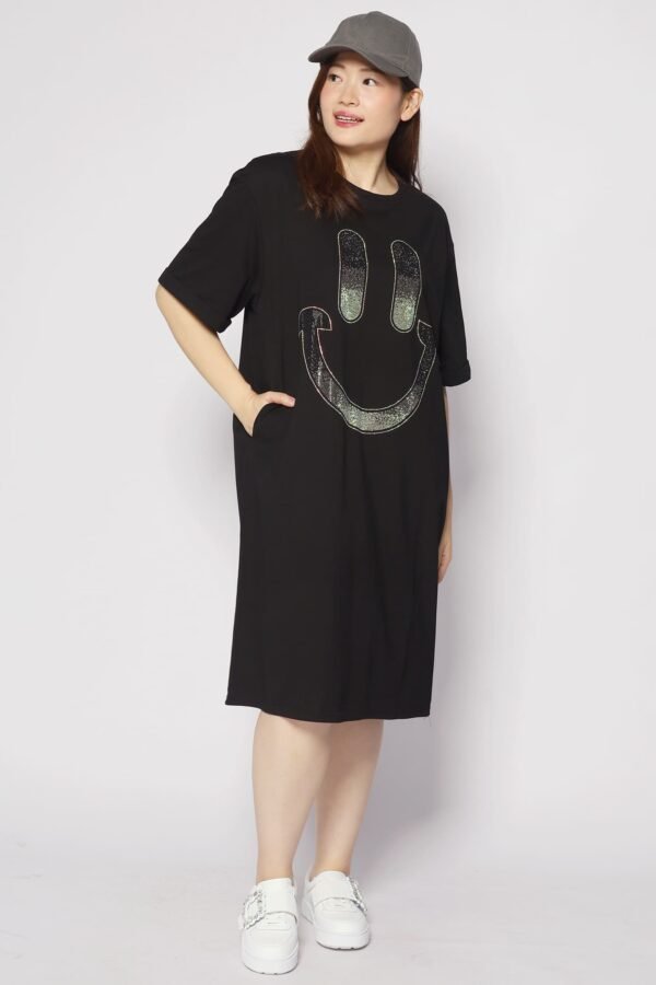 Happy Embellished Dress in Black - Image 4