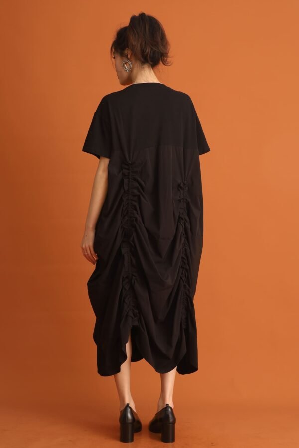 CHOSEN - Jiwon Ruched Drawstring Dress in Black - Image 10