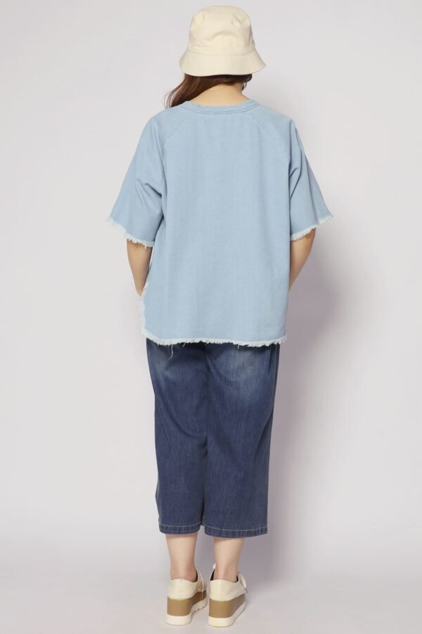 Johan Fringe Top in Blue Denim - Image 6