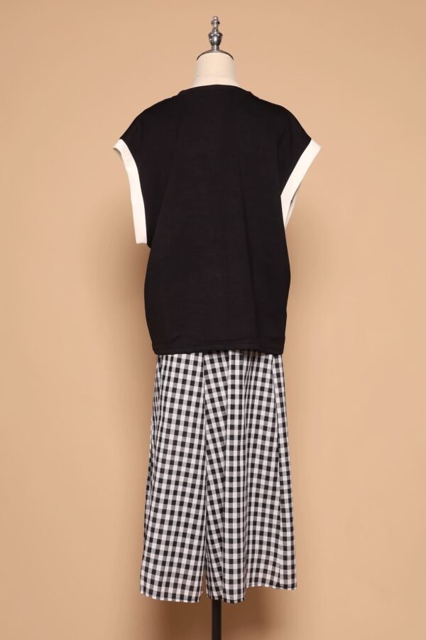 PO - Jun 2 in 1 Top and Checkered Culottes Set - Image 6