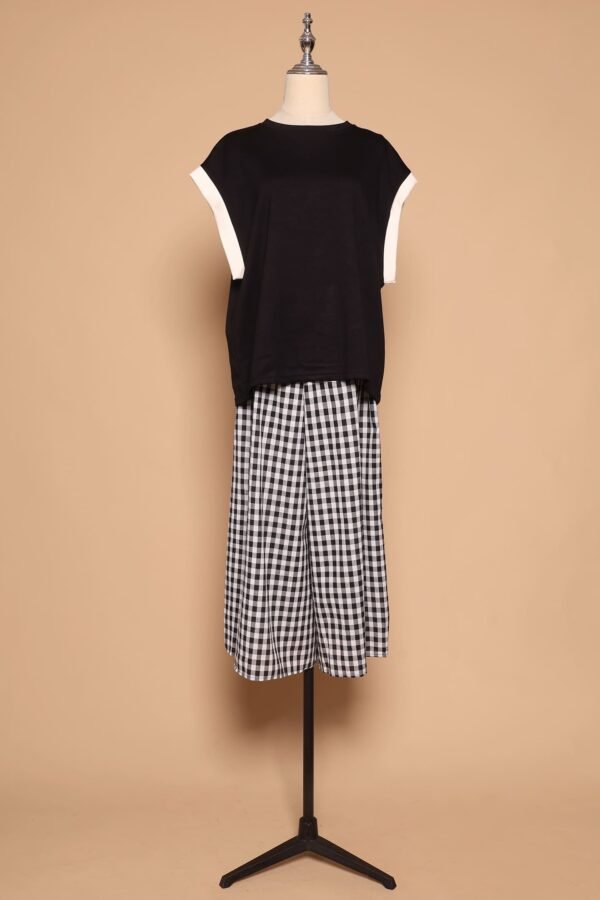 PO - Jun 2 in 1 Top and Checkered Culottes Set - Image 7