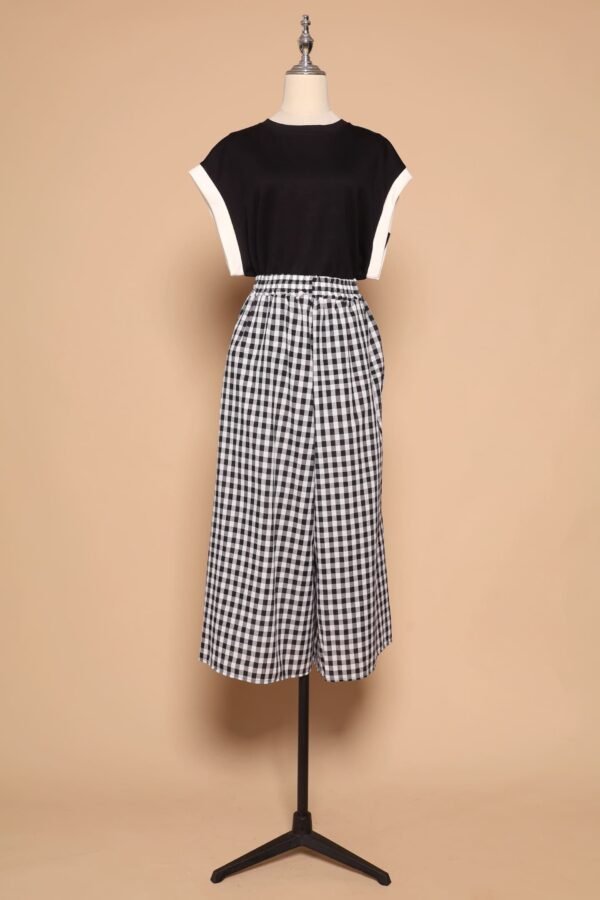 PO - Jun 2 in 1 Top and Checkered Culottes Set - Image 9