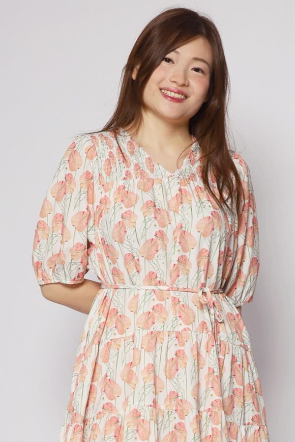 Melbourne Dress in Peach Spring - Image 5