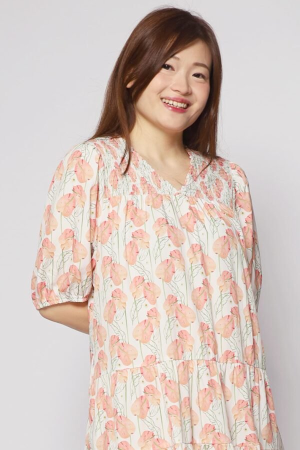 Melbourne Dress in Peach Spring - Image 10