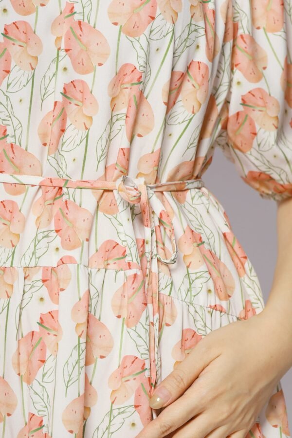 Melbourne Dress in Peach Spring - Image 6