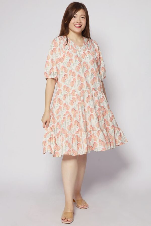 Melbourne Dress in Peach Spring - Image 2