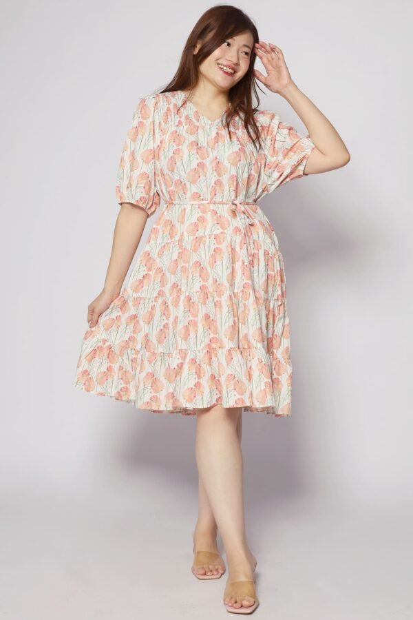 Melbourne Dress in Peach Spring - Image 4