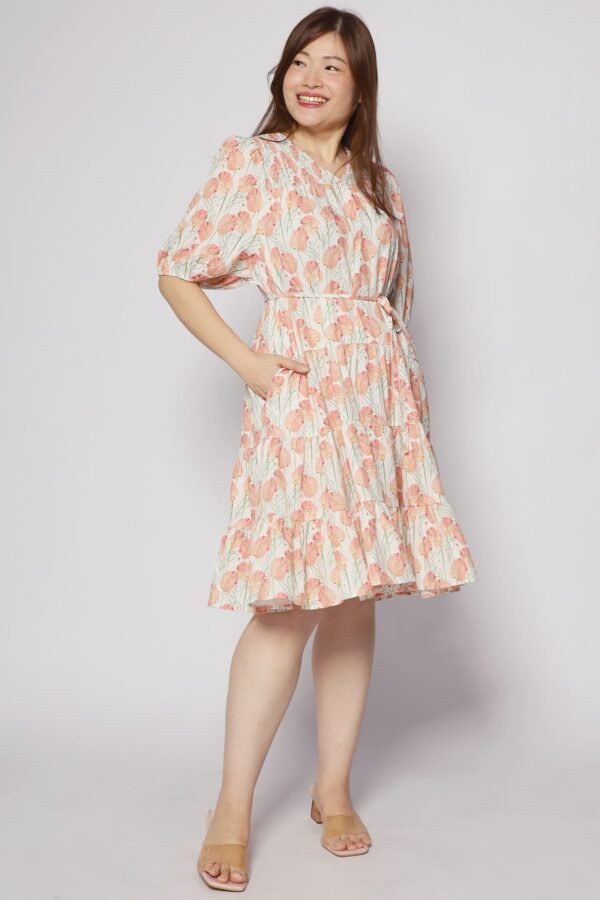 Melbourne Dress in Peach Spring - Image 3