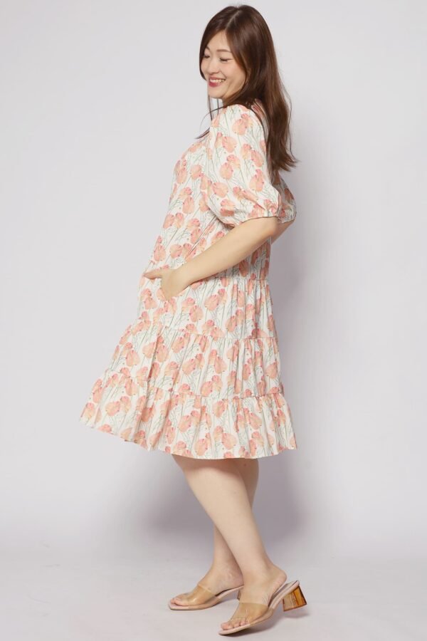 Melbourne Dress in Peach Spring - Image 8