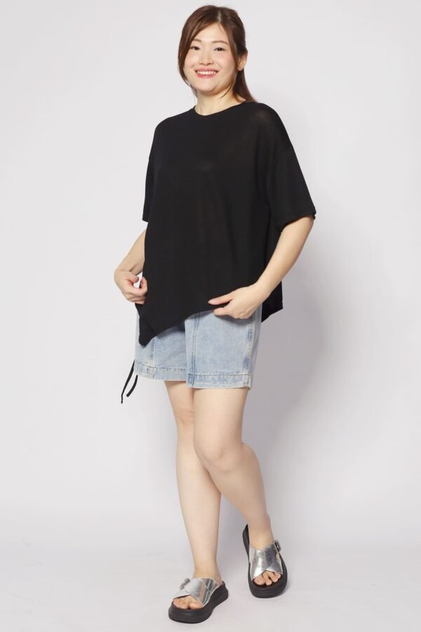 Otis Asymmetrical Top in Black - Image 2