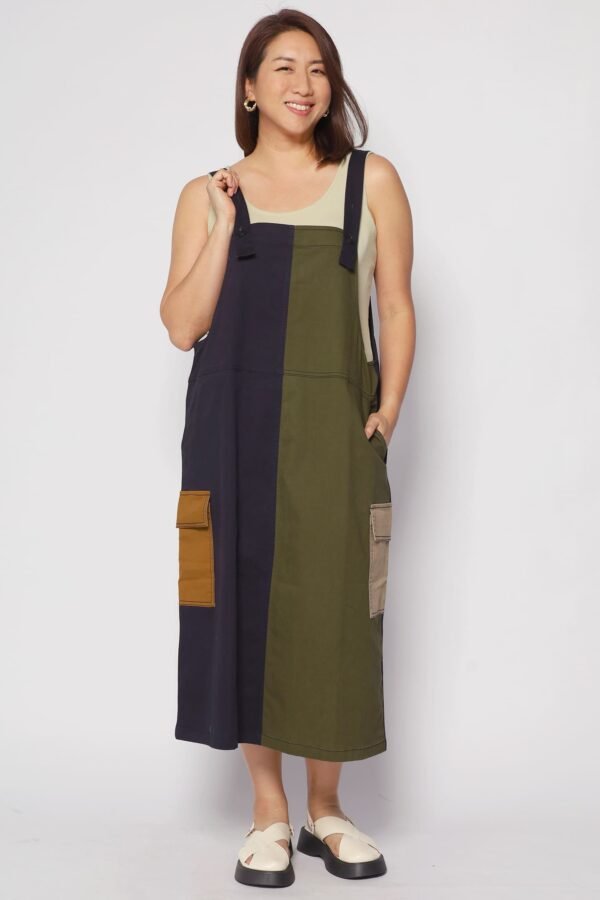 Phoenix Colourblock Pinafore Dress - Image 4