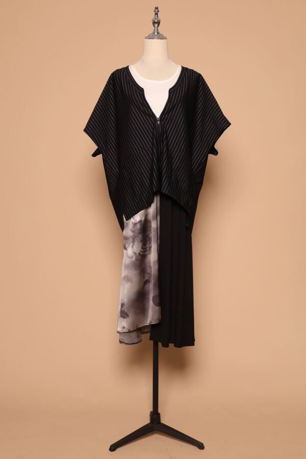 PO - Ryanne Zipper Jacket in Black Stripes - Image 7