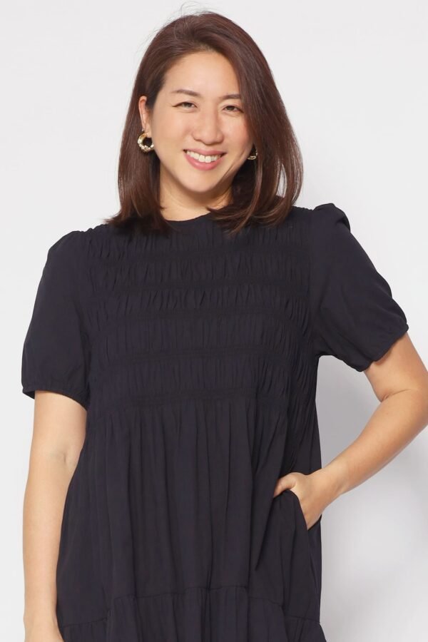 Sab Ruched Dress in Black - Image 8