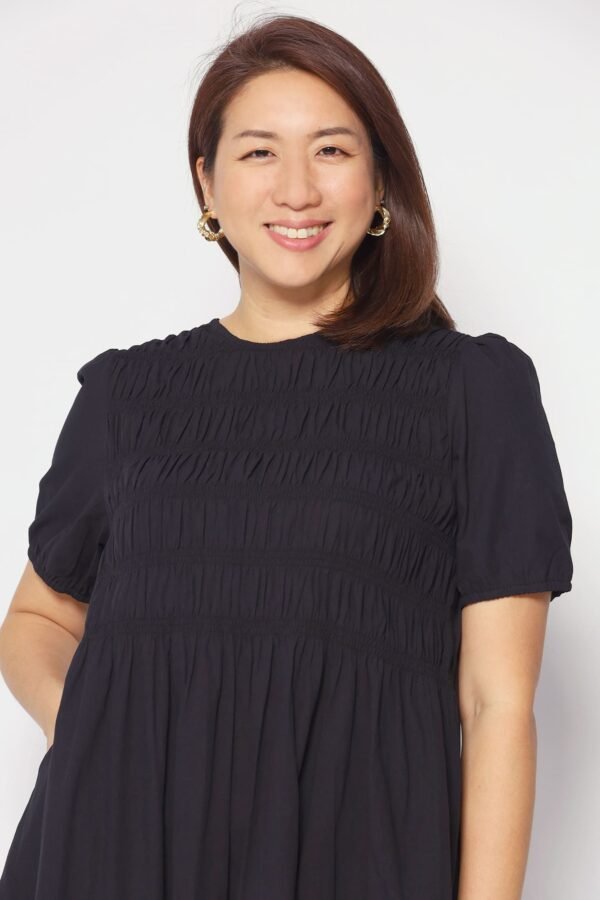 Sab Ruched Dress in Black - Image 2