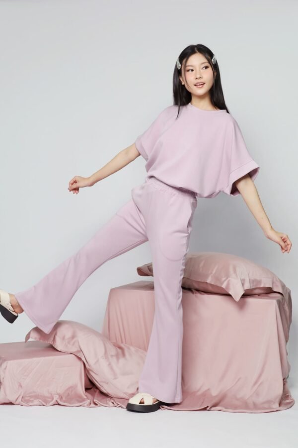 JOY - Saranghae 2 in 1 Top and Pants Set in Lilac Purple - Image 4