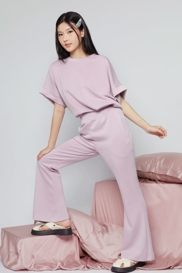 JOY - Saranghae 2 in 1 Top and Pants Set in Lilac Purple - Image 2