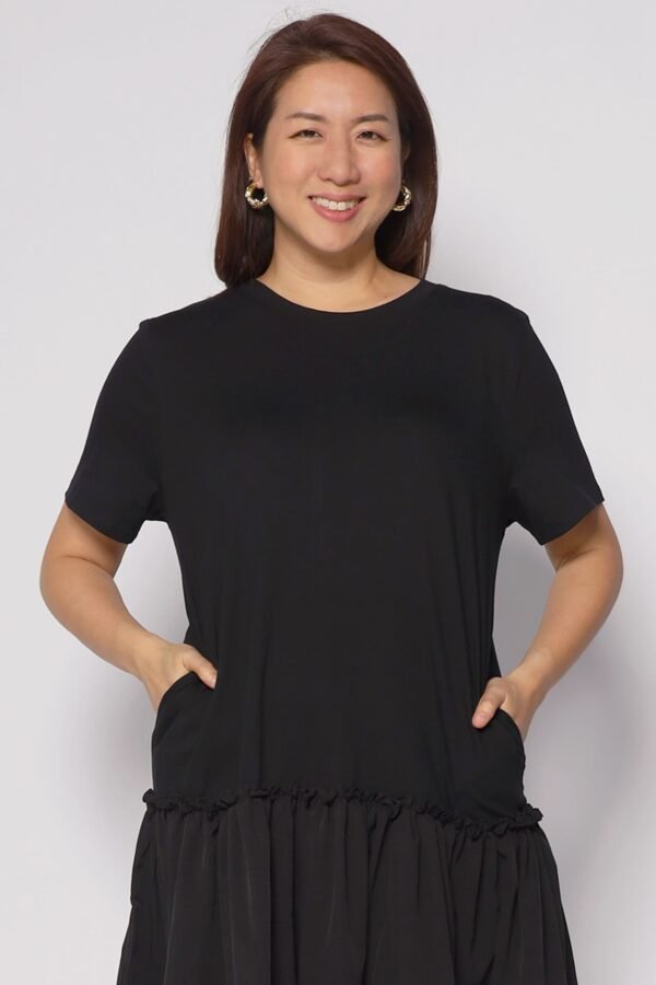 Valerie Netted Dress in Black - Image 3