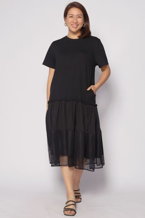 Valerie Netted Dress in Black - Image 5