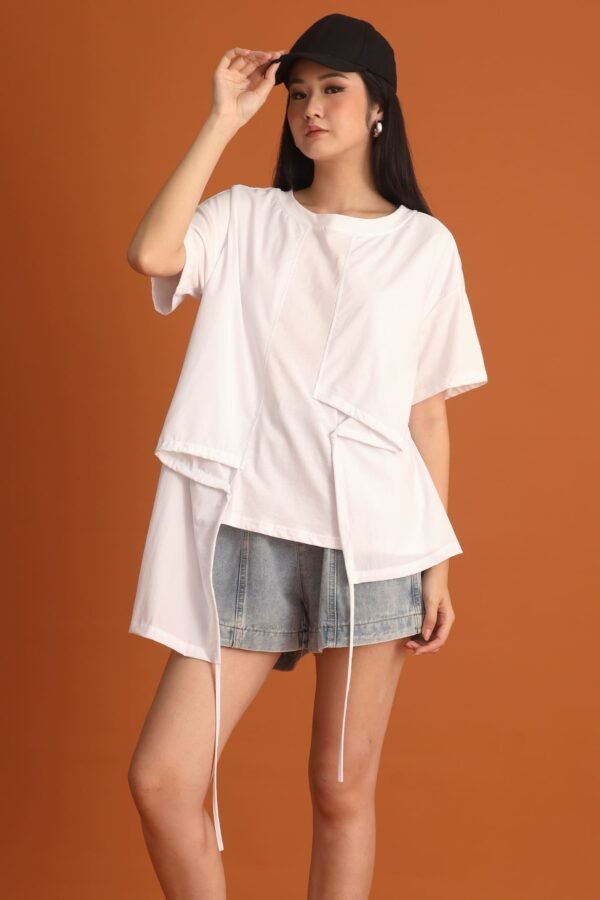 CHOSEN - Danielle Asymmetrical Top in White - Image 2